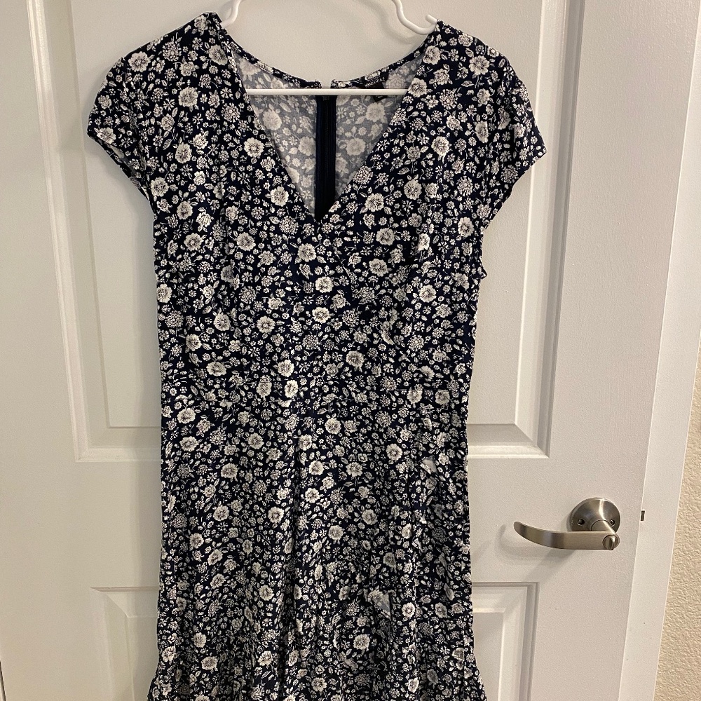 JCrew Black Floral Dress